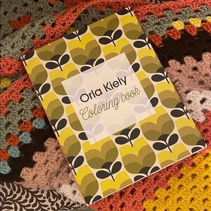 Orla Kiely Coloring Book with Yellow and Olive Design
